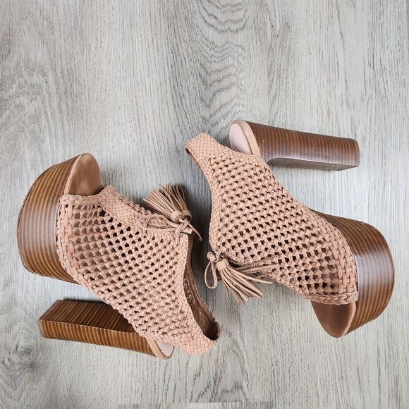 Pencey Alexus Woven Platform Leather Sandals size 7 - Picture 4 of 12